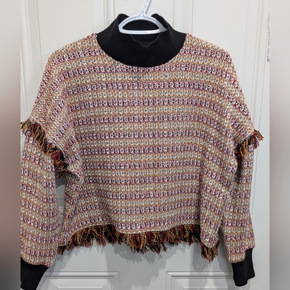 3/$20 Zara Textured Multicolor Cowl Sweater